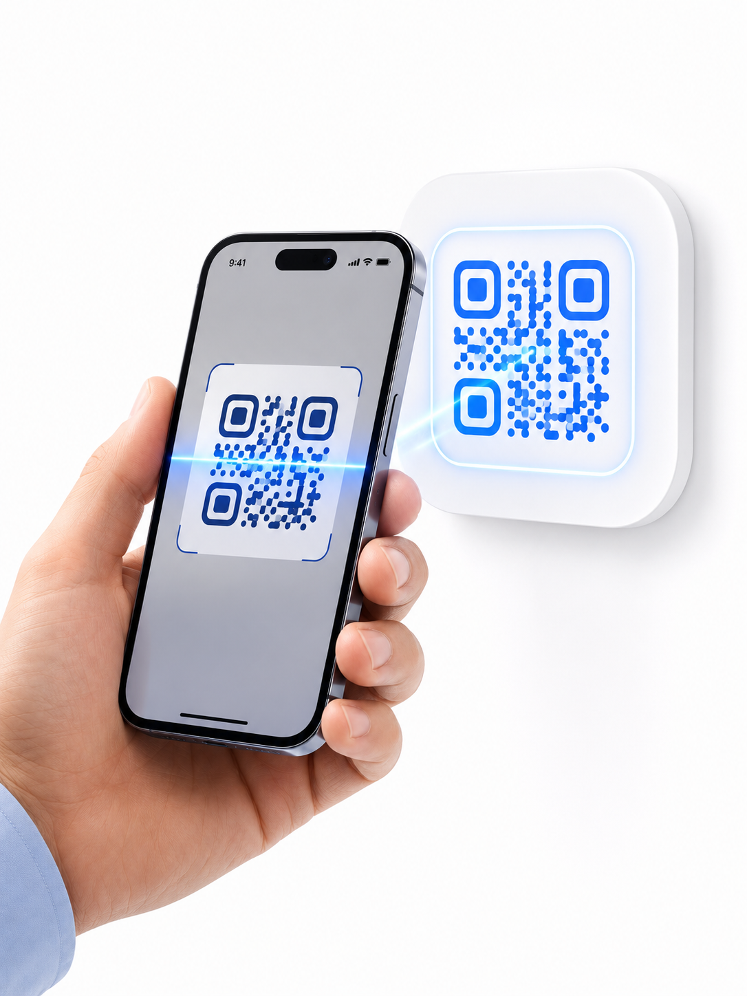 Smartphone scannant un QR Code FluxInbox.