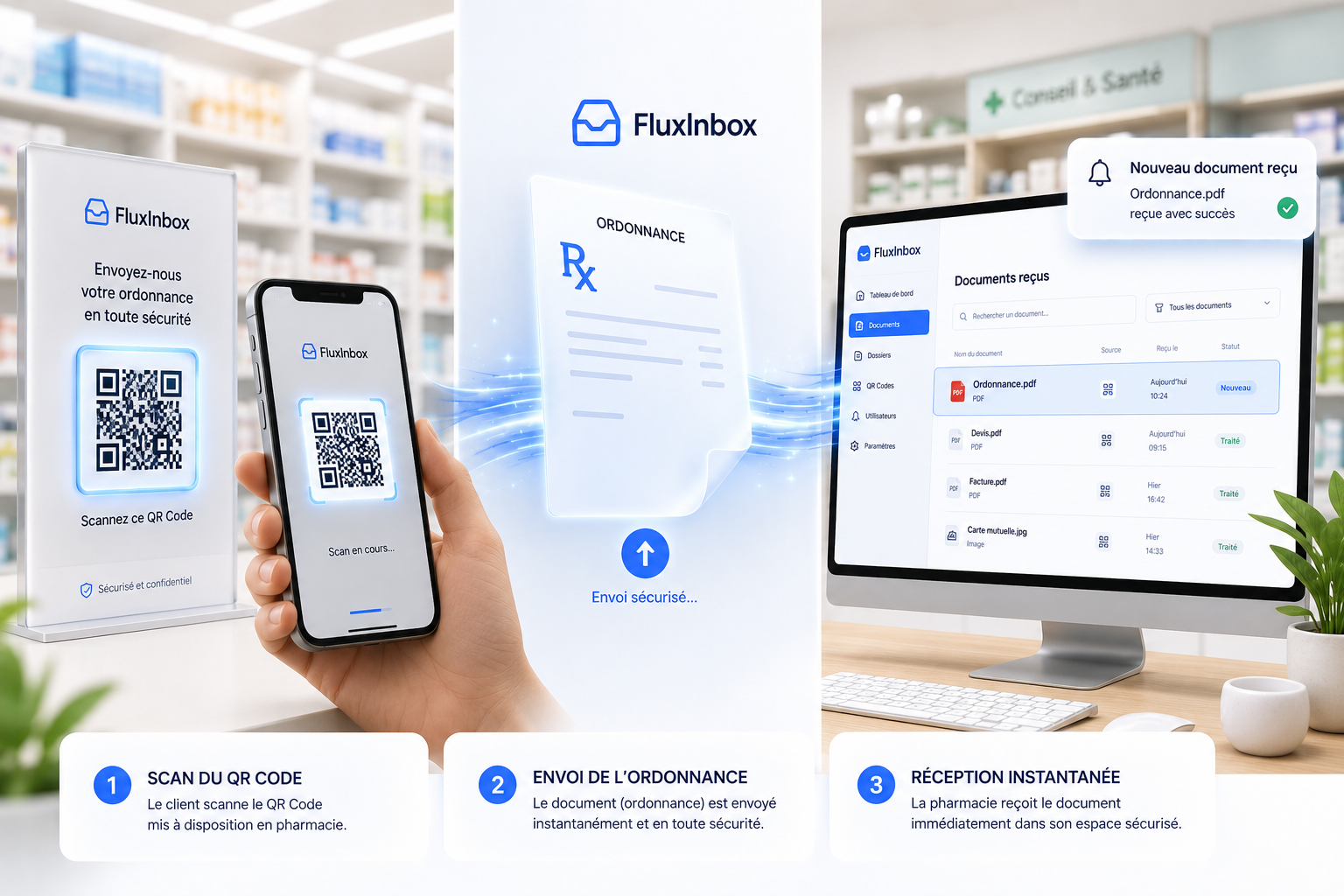 FluxInbox pour Pharmacie.